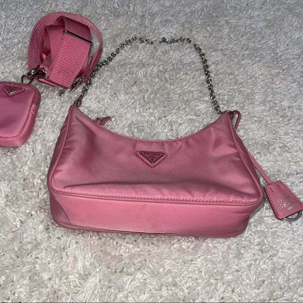 Prada Re Edition 2005 Pink Nylon Crossbody